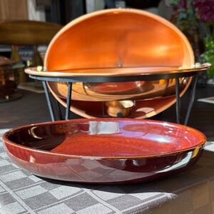 Vintage Copper and Brass Serving Dish